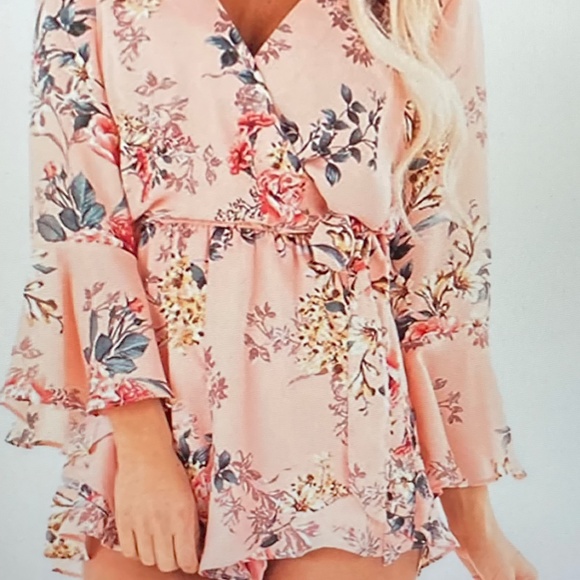 Relipop Pink Floral Romper sz XL 10/12US - Picture 3 of 10
